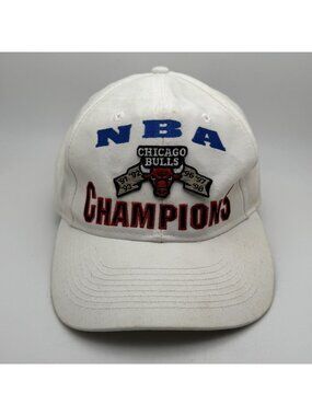 Vintage Chicago Bulls NBA Champions Hat Snapback 90s Michael Jordan Era Cap AJ